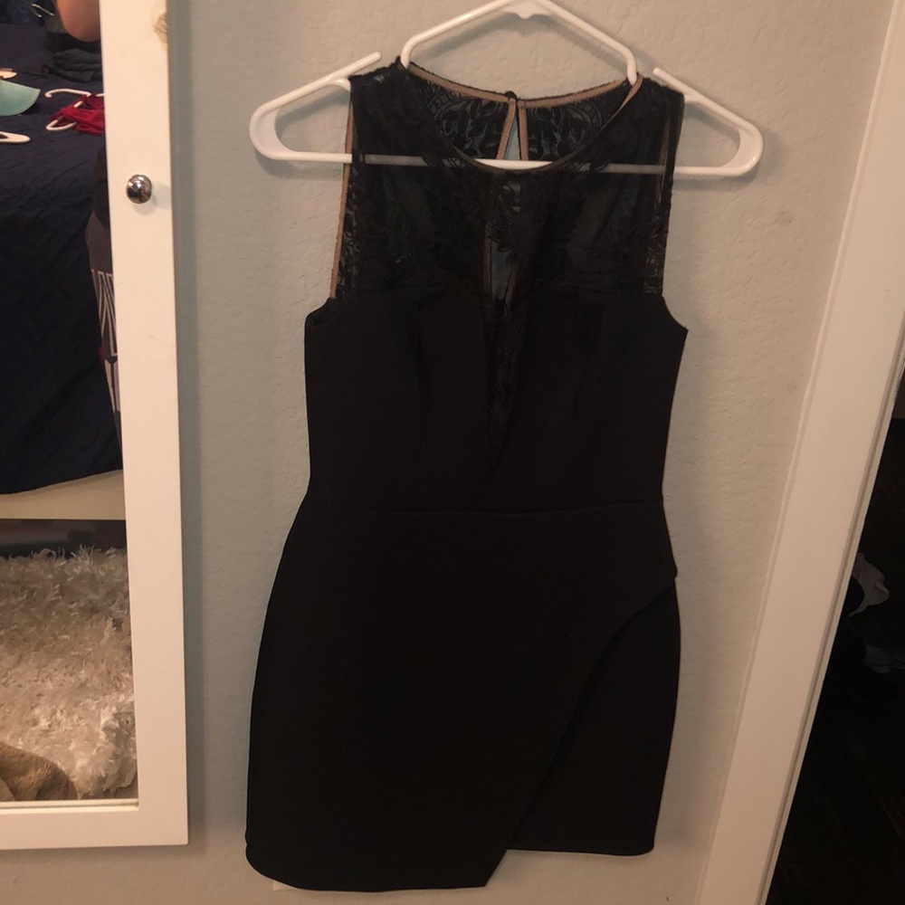 BCBG black dress with some lace on the top. Size 2